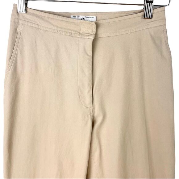 VINTAGE 90’s Armani Exchange Slim Straight Tan Stretch Pants Size 4 - Picture 4 of 7